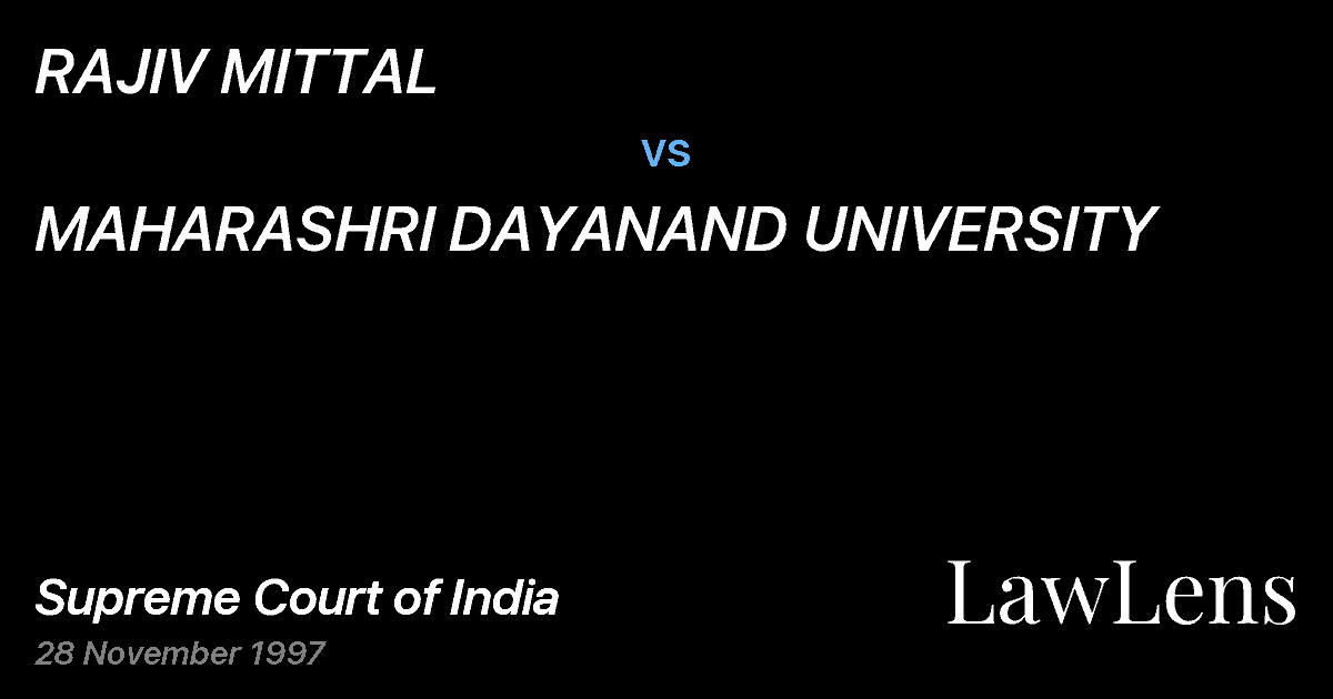 Preview image for RAJIV MITTAL vs. MAHARASHRI DAYANAND UNIVERSITY