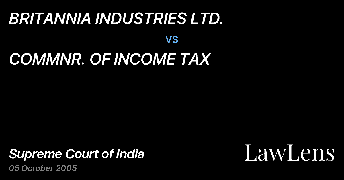 Preview image for BRITANNIA INDUSTRIES LTD. vs. COMMNR. OF INCOME TAX