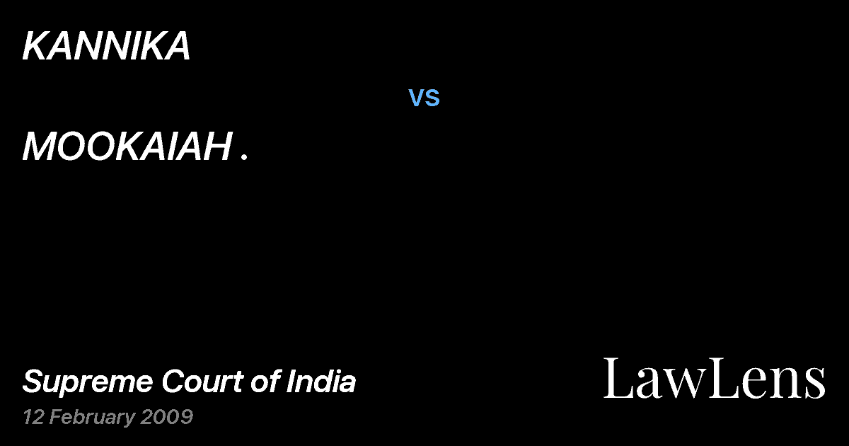 Preview image for KANNIKA vs. MOOKAIAH .