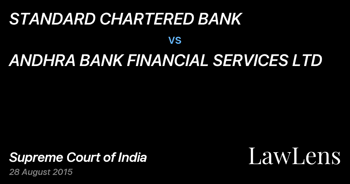 Preview image for STANDARD CHARTERED BANK vs. ANDHRA BANK FINANCIAL SERVICES LTD