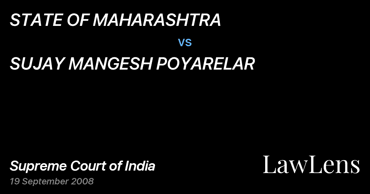 Preview image for STATE OF MAHARASHTRA vs. SUJAY MANGESH POYARELAR