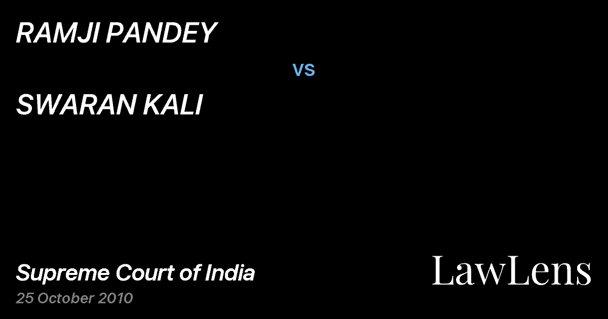 Preview image for RAMJI PANDEY vs. SWARAN KALI