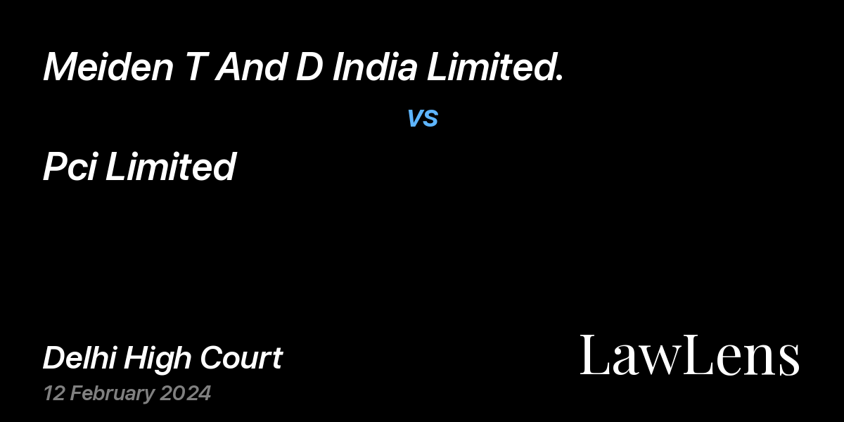 Preview image for Meiden T And D India Limited. vs. Pci Limited