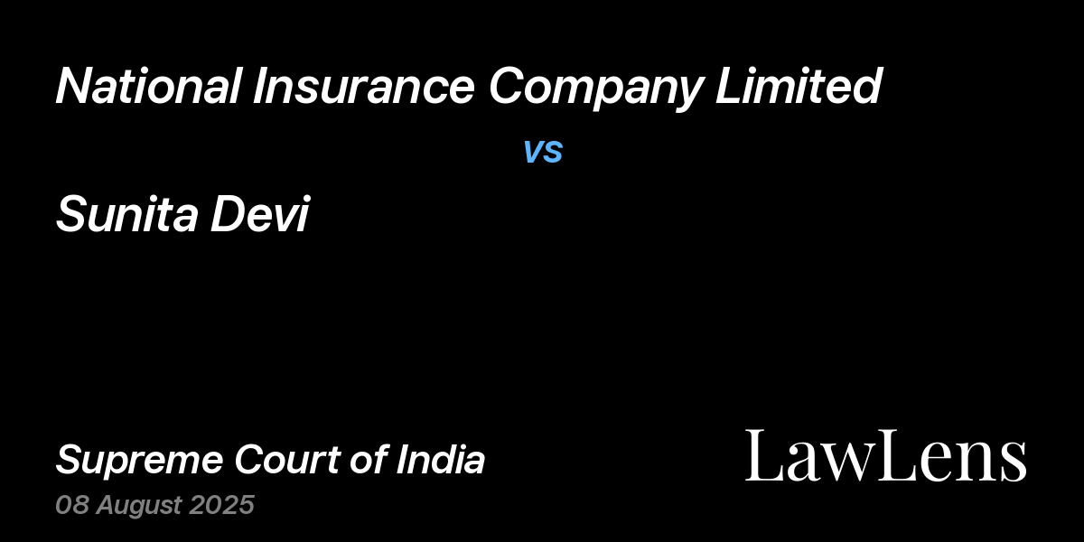 Preview image for NATIONAL INSURANCE COMPANY LIMITED vs. SUNITA DEVI