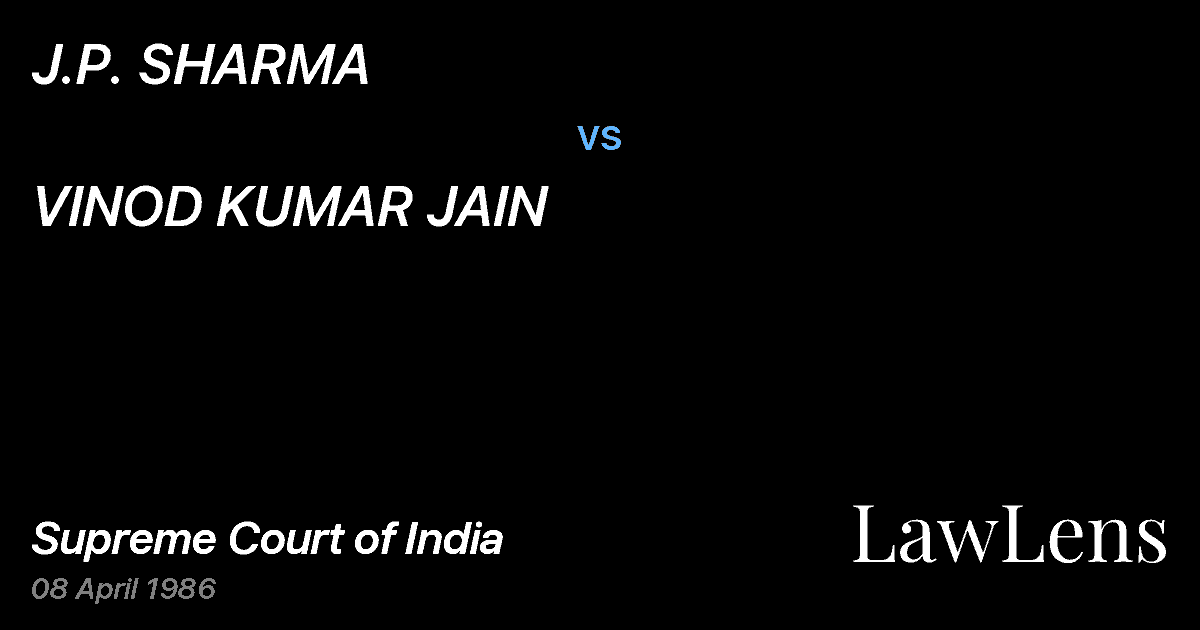Preview image for J.P. SHARMA vs. VINOD KUMAR JAIN