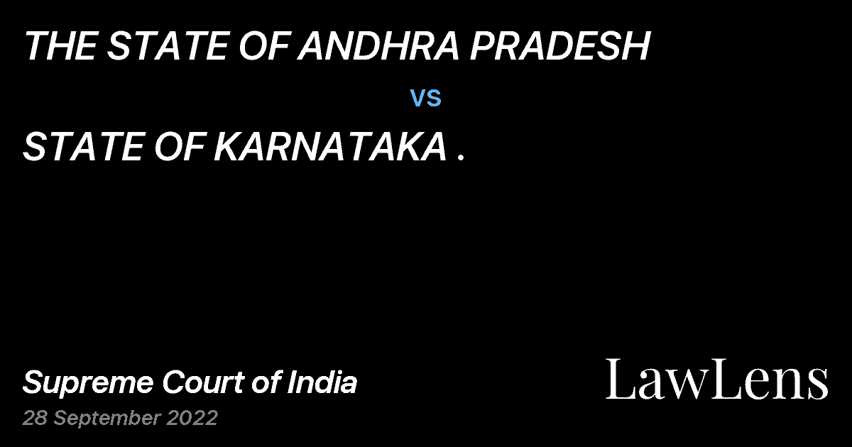 Preview image for THE STATE OF ANDHRA PRADESH vs. STATE OF KARNATAKA .