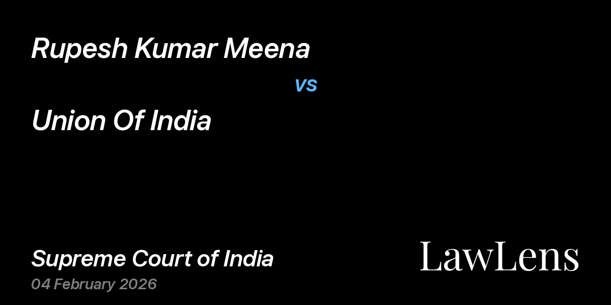 Preview image for Rupesh Kumar Meena vs. Union Of India