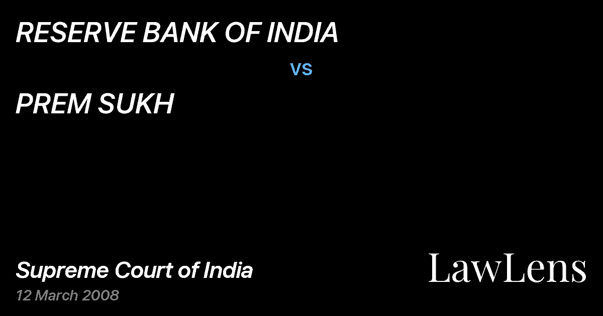 Preview image for RESERVE BANK OF INDIA vs. PREM SUKH