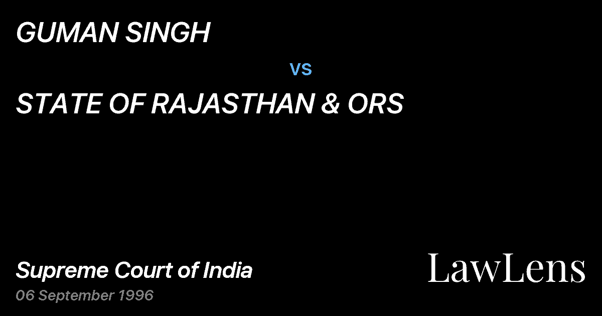 Preview image for GUMAN SINGH vs. STATE OF RAJASTHAN & ORS