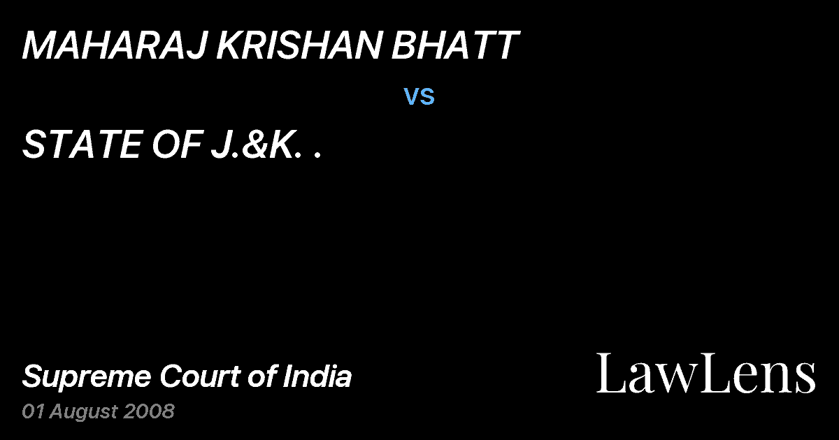 Preview image for MAHARAJ KRISHAN BHATT vs. STATE OF J.&K. .
