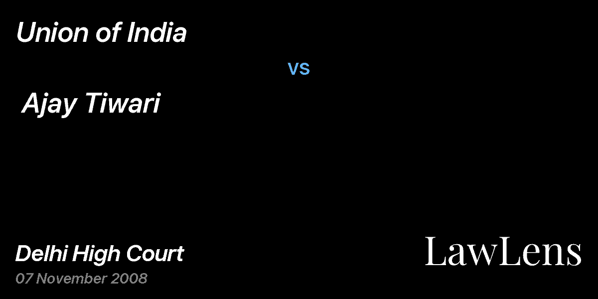 Preview image for Union of India vs. Ajay Tiwari