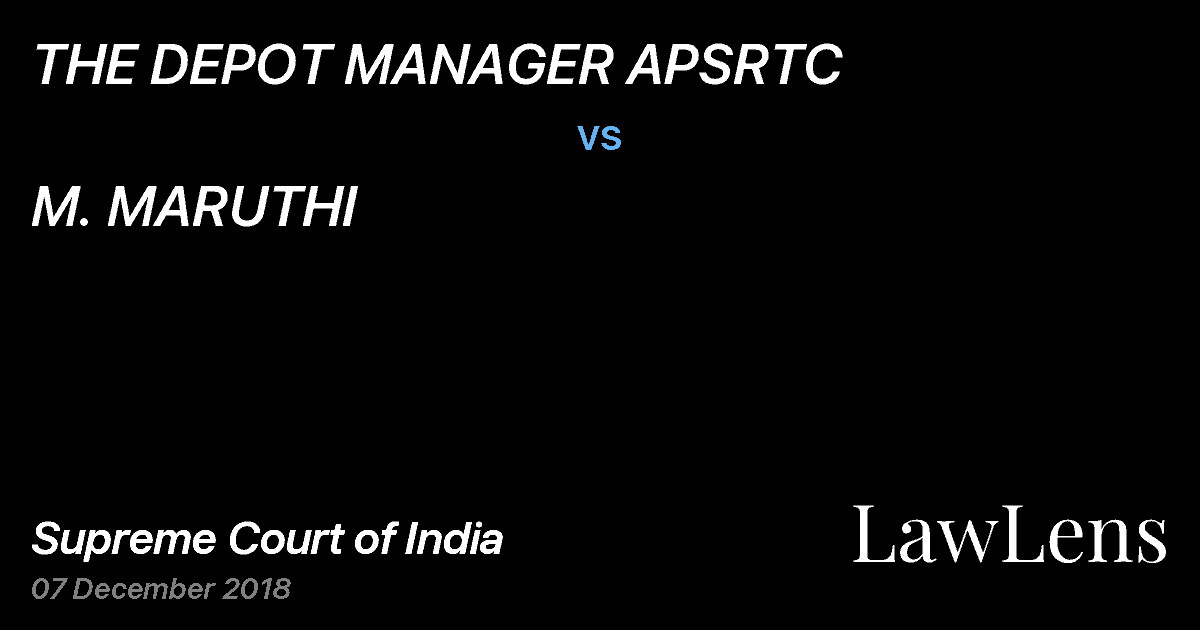 Preview image for THE DEPOT MANAGER APSRTC vs. M. MARUTHI