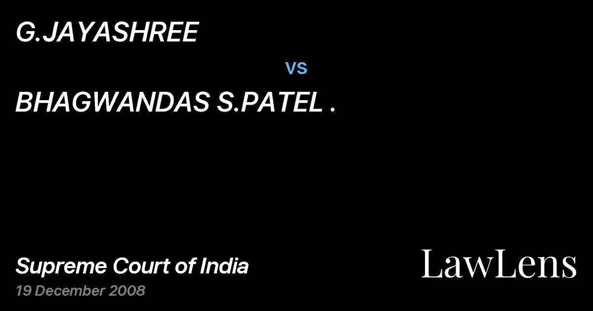 Preview image for G.JAYASHREE vs. BHAGWANDAS S.PATEL .