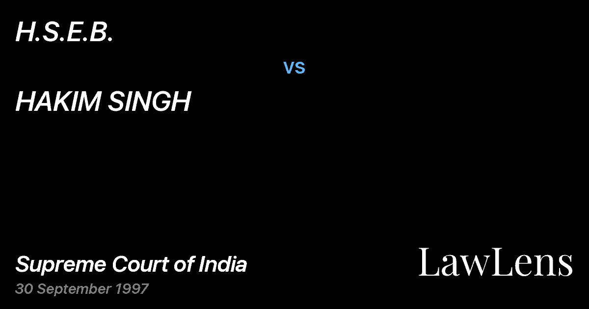 Preview image for H.S.E.B. vs. HAKIM SINGH