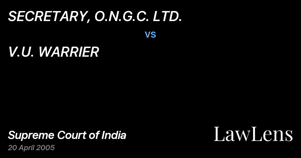 Preview image for SECRETARY, O.N.G.C. LTD. vs. V.U. WARRIER