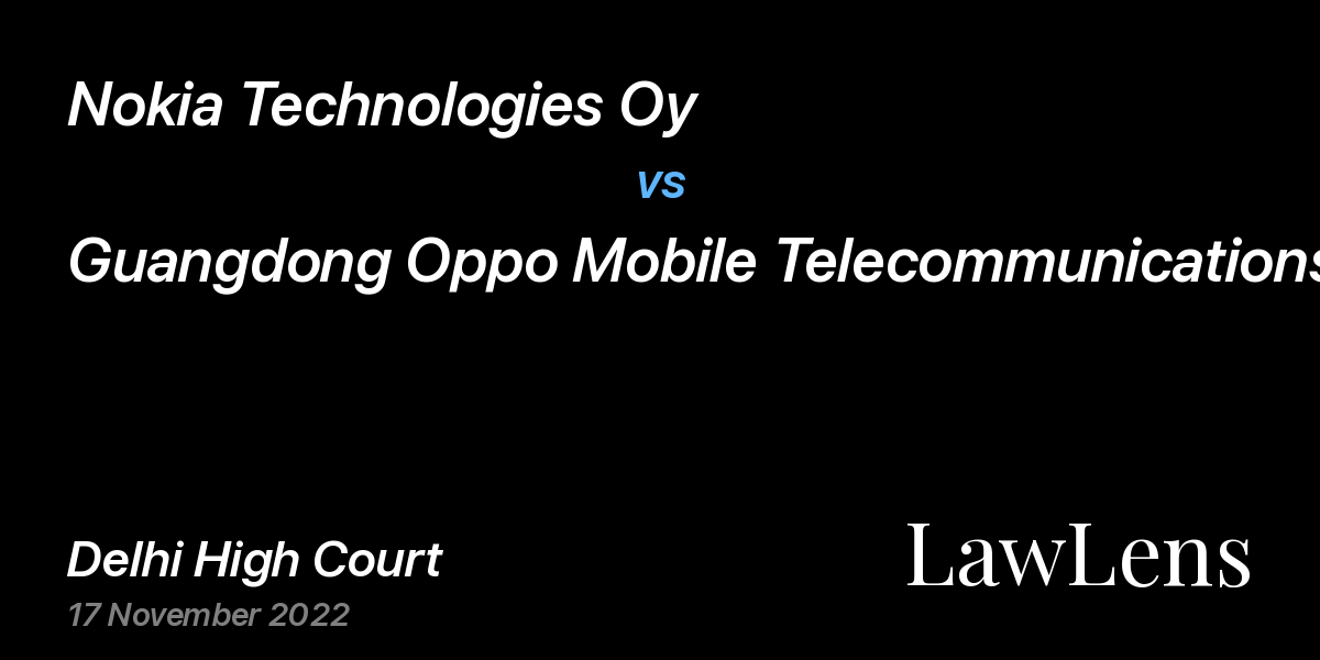 Preview image for Nokia Technologies Oy vs. Guangdong Oppo Mobile Telecommunications Corp Ltd & Ors.