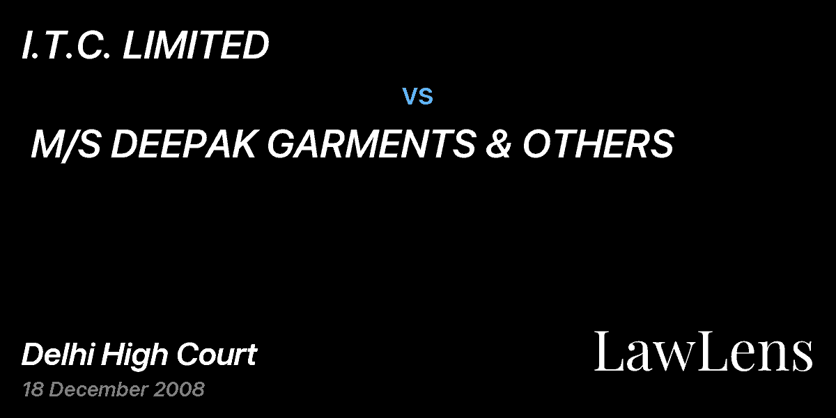 Preview image for I.T.C. LIMITED   vs.  M/S DEEPAK GARMENTS & OTHERS 