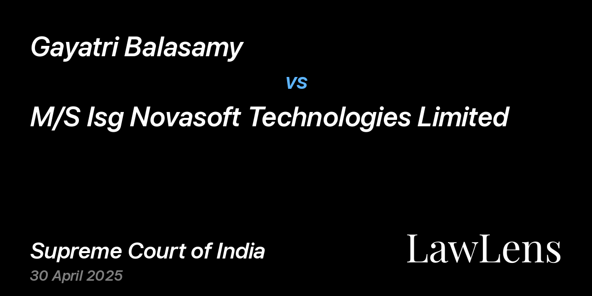 Preview image for Gayatri Balasamy vs. M/S Isg Novasoft Technologies Limited