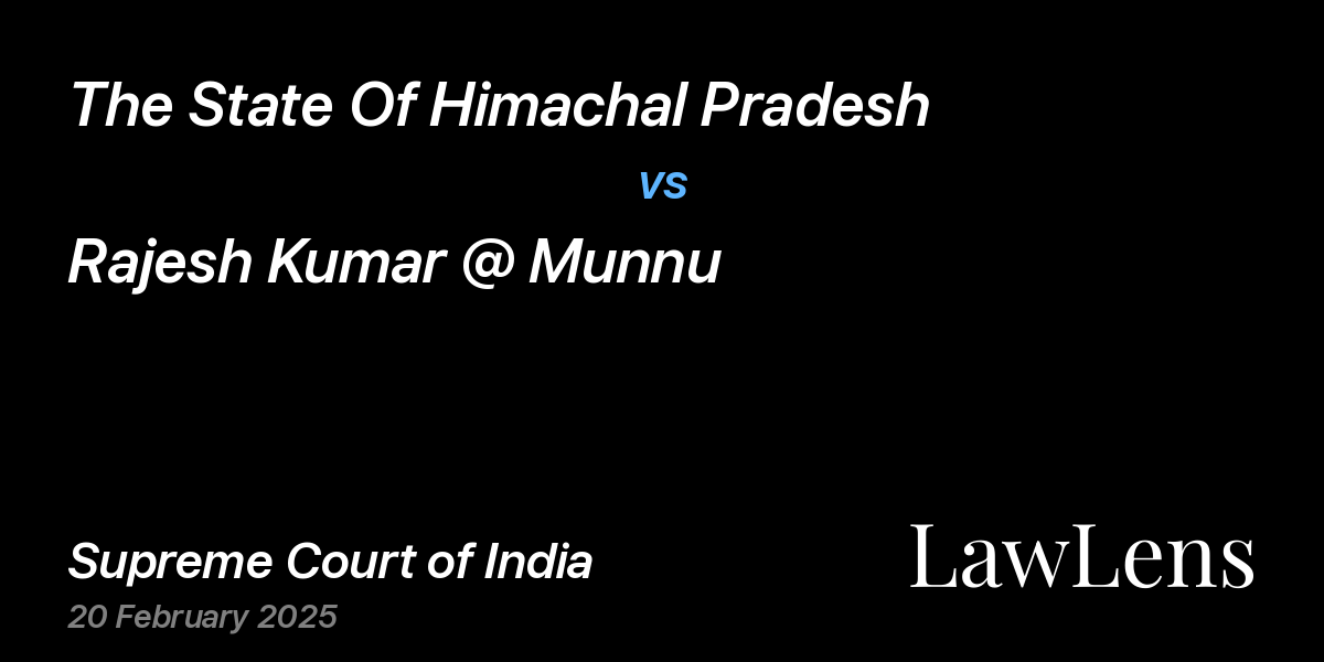 Preview image for The State Of Himachal Pradesh vs. Rajesh Kumar @ Munnu