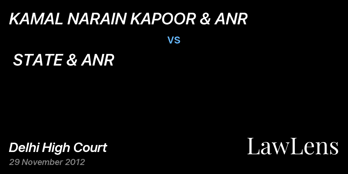 Preview image for KAMAL NARAIN KAPOOR & ANR               vs.  STATE & ANR                      