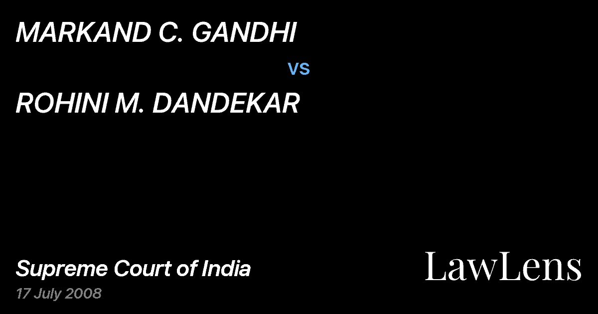 Preview image for MARKAND C. GANDHI vs. ROHINI M. DANDEKAR