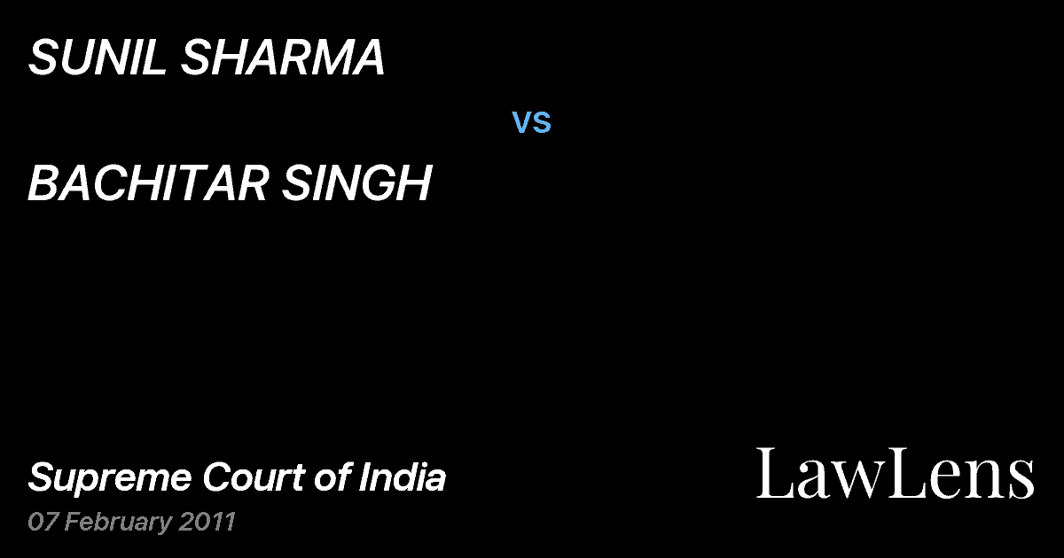 Preview image for SUNIL SHARMA vs. BACHITAR SINGH