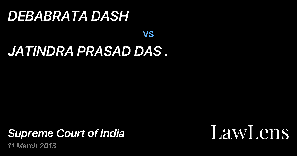 Preview image for DEBABRATA DASH vs. JATINDRA PRASAD DAS .
