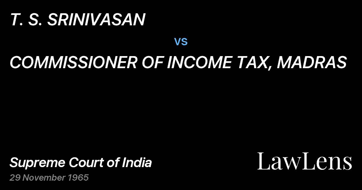 Preview image for T. S. SRINIVASAN vs. COMMISSIONER OF INCOME TAX, MADRAS