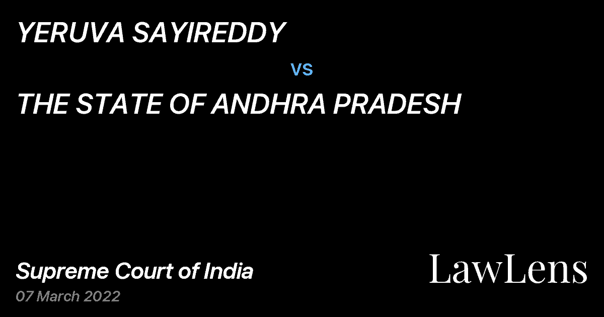 Preview image for YERUVA SAYIREDDY vs. THE STATE OF ANDHRA PRADESH