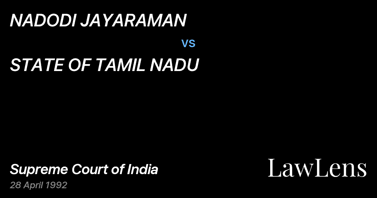 Preview image for NADODI JAYARAMAN vs. STATE OF TAMIL NADU