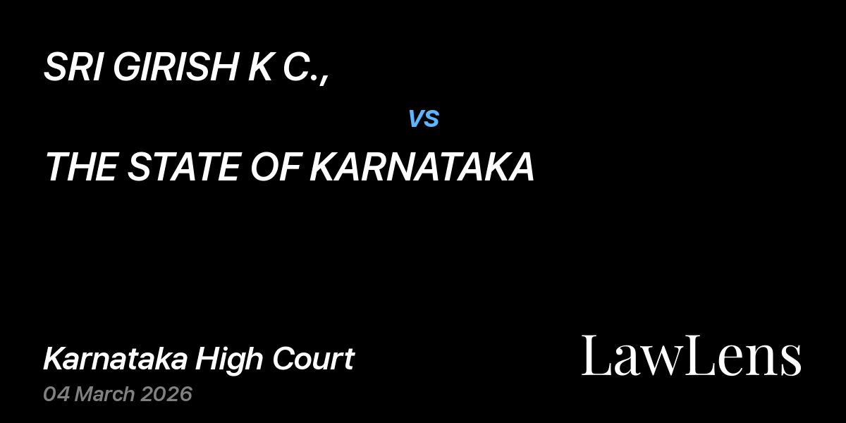 Preview image for SRI GIRISH K C., vs. THE STATE OF KARNATAKA