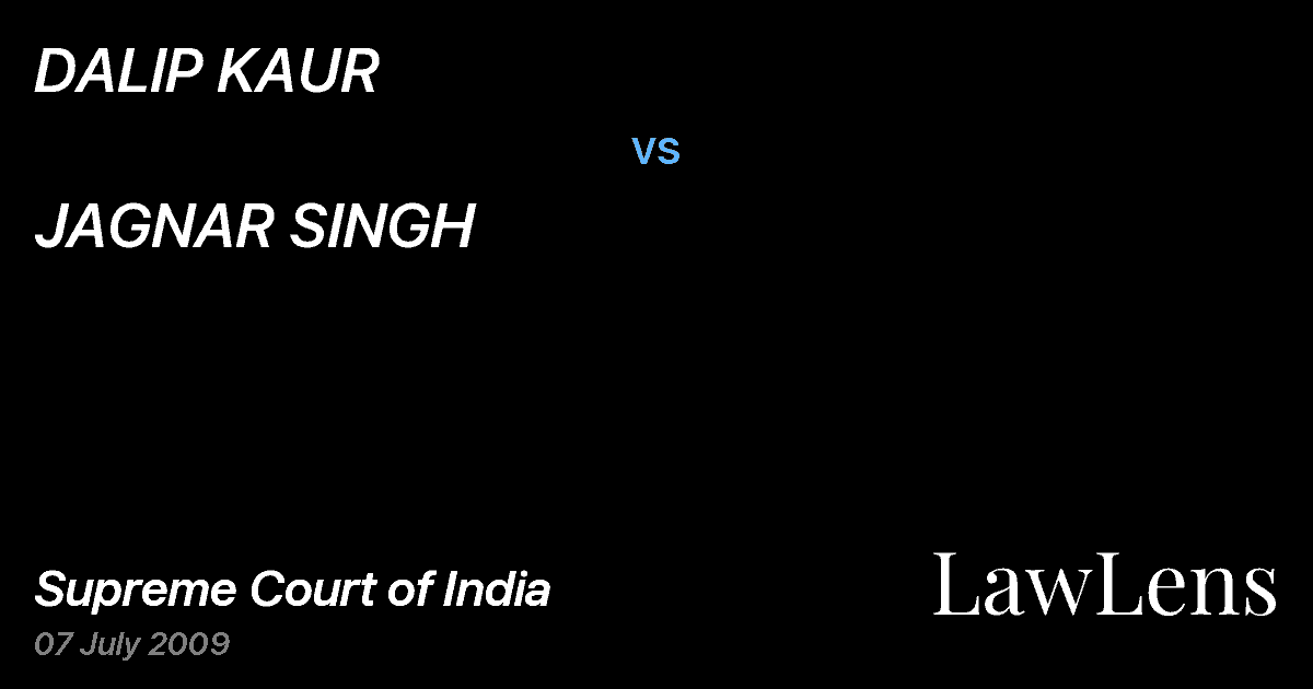 Preview image for DALIP KAUR vs. JAGNAR SINGH