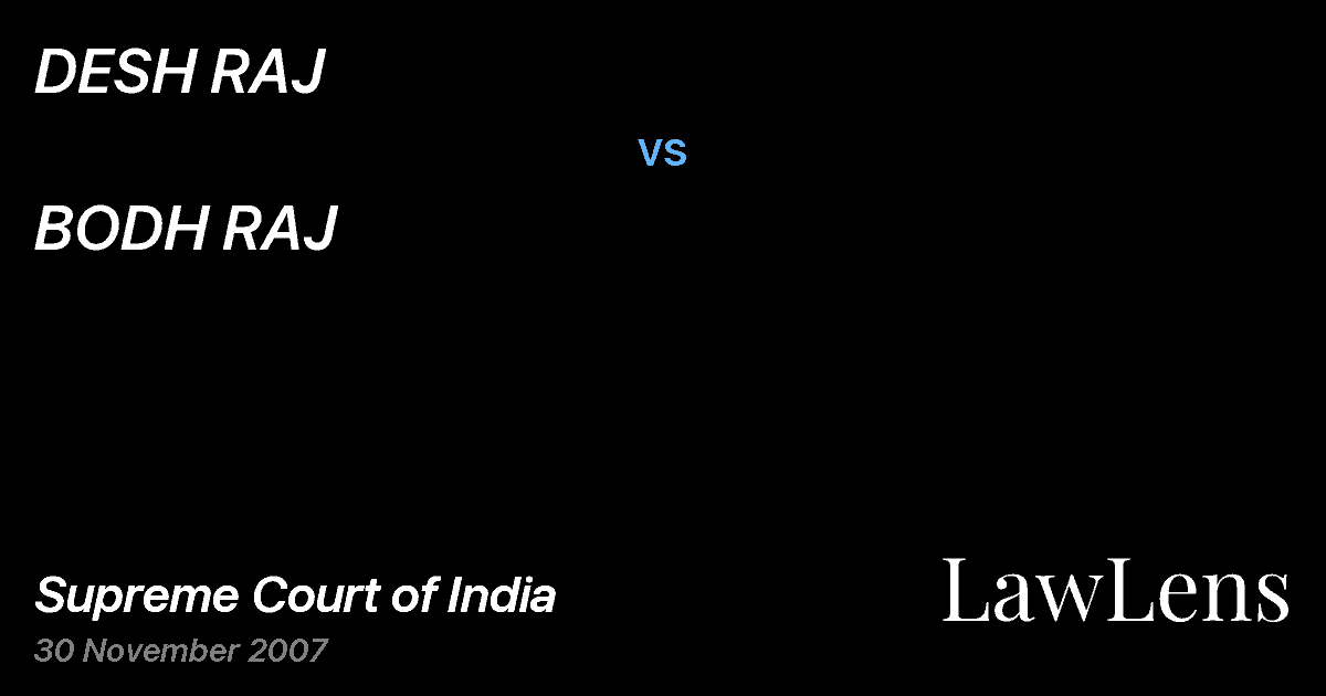 Preview image for DESH RAJ vs. BODH RAJ
