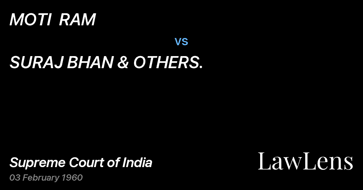 Preview image for MOTI  RAM vs. SURAJ BHAN & OTHERS.