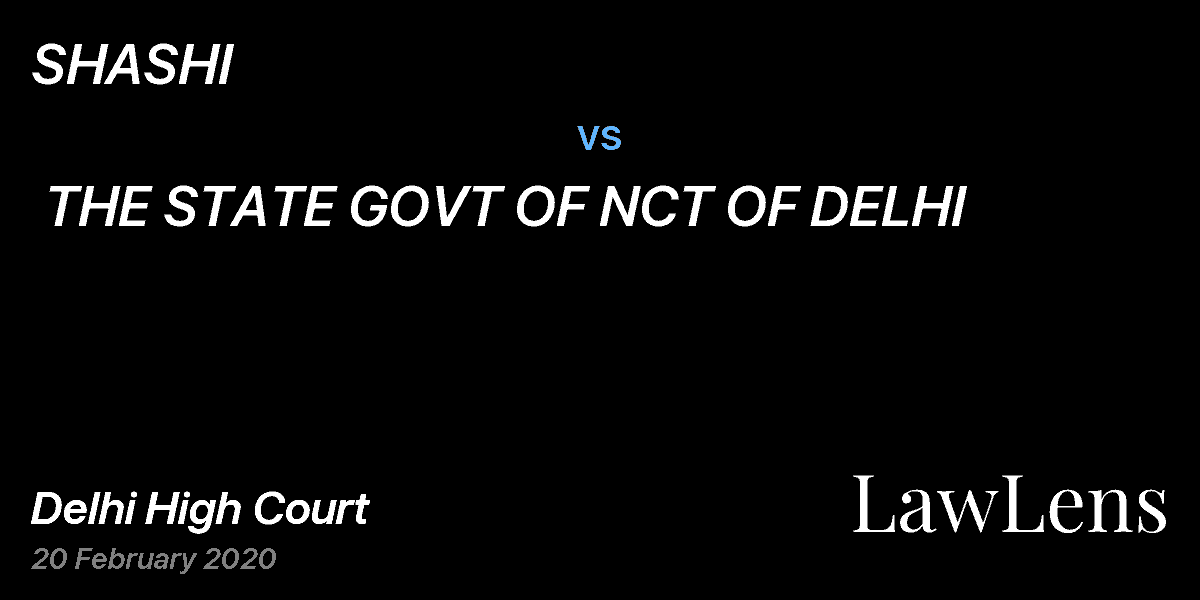 Preview image for SHASHI  vs.  THE STATE GOVT OF NCT OF DELHI