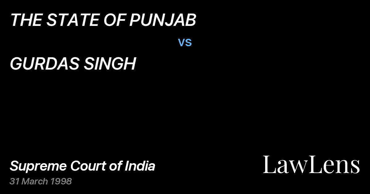 Preview image for THE STATE OF PUNJAB vs. GURDAS SINGH