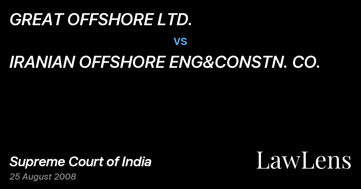 Preview image for GREAT OFFSHORE LTD. vs. IRANIAN OFFSHORE ENG&CONSTN. CO.