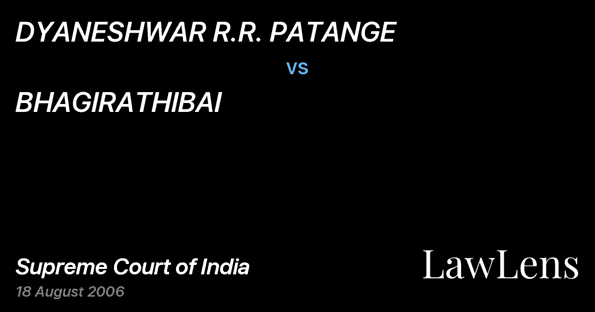 Preview image for DYANESHWAR R.R. PATANGE vs. BHAGIRATHIBAI