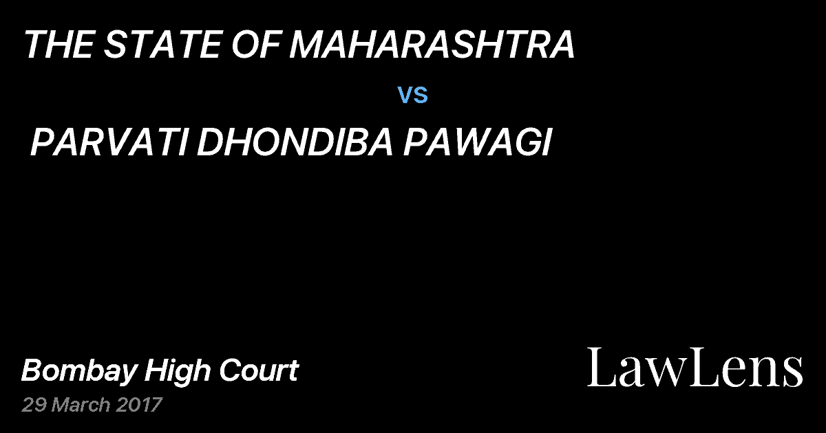 Preview image for THE STATE OF MAHARASHTRA  vs.  PARVATI DHONDIBA PAWAGI