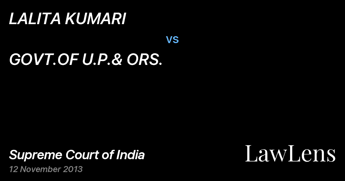 Preview image for LALITA KUMARI vs. GOVT.OF U.P.& ORS.