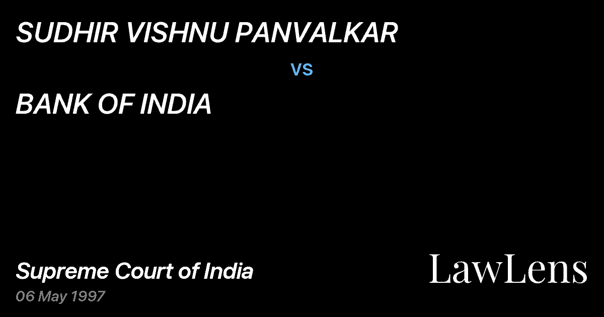 Preview image for SUDHIR VISHNU PANVALKAR vs. BANK OF INDIA