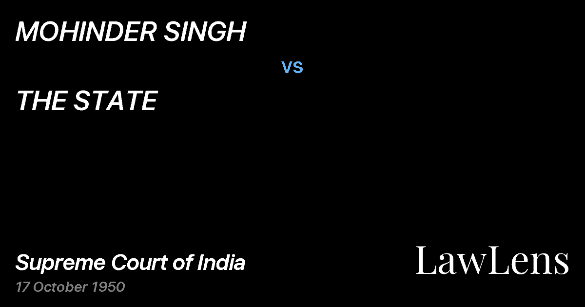 Preview image for MOHINDER SINGH vs. THE STATE