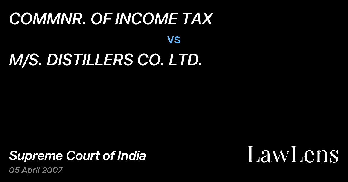 Preview image for COMMNR. OF INCOME TAX vs. M/S. DISTILLERS CO. LTD.
