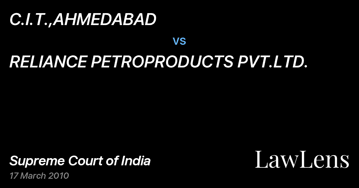 Preview image for C.I.T.,AHMEDABAD vs. RELIANCE PETROPRODUCTS PVT.LTD.