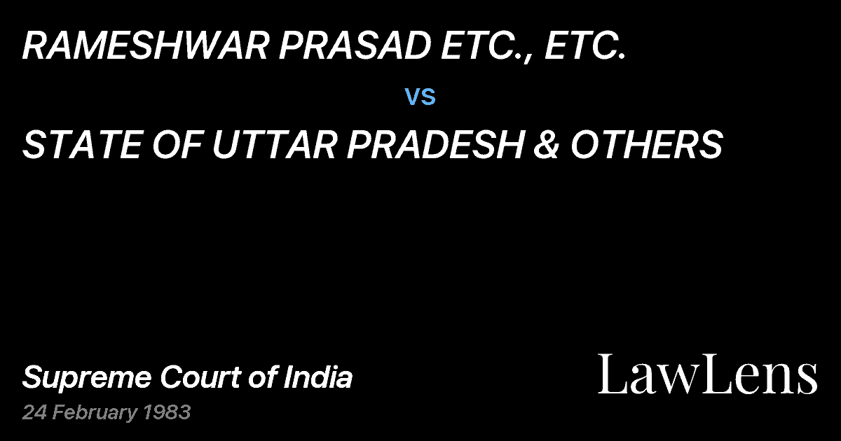Preview image for RAMESHWAR PRASAD ETC., ETC. vs. STATE OF UTTAR PRADESH & OTHERS