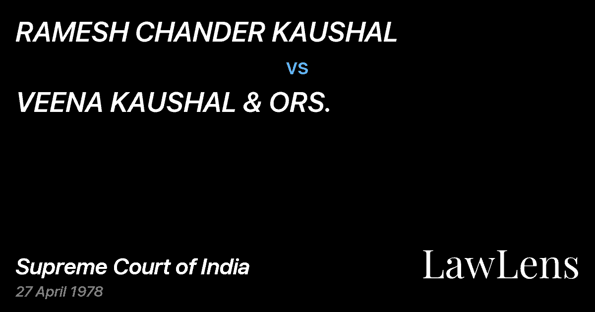 Preview image for RAMESH CHANDER KAUSHAL vs. VEENA KAUSHAL & ORS.