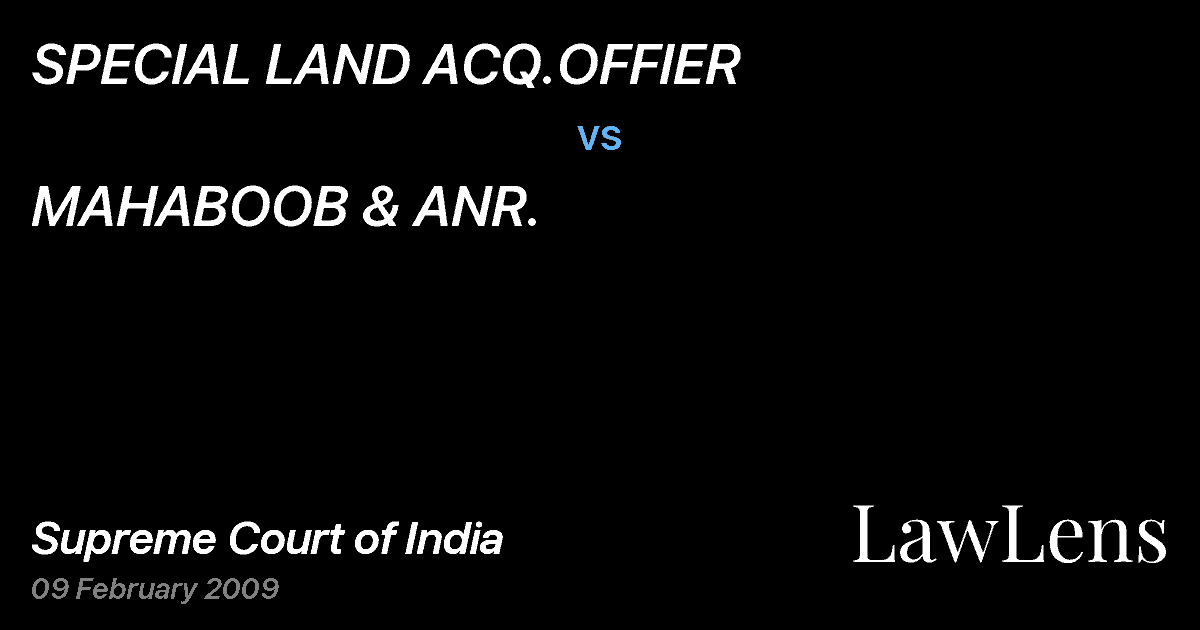 Preview image for SPECIAL LAND ACQ.OFFIER vs. MAHABOOB & ANR.