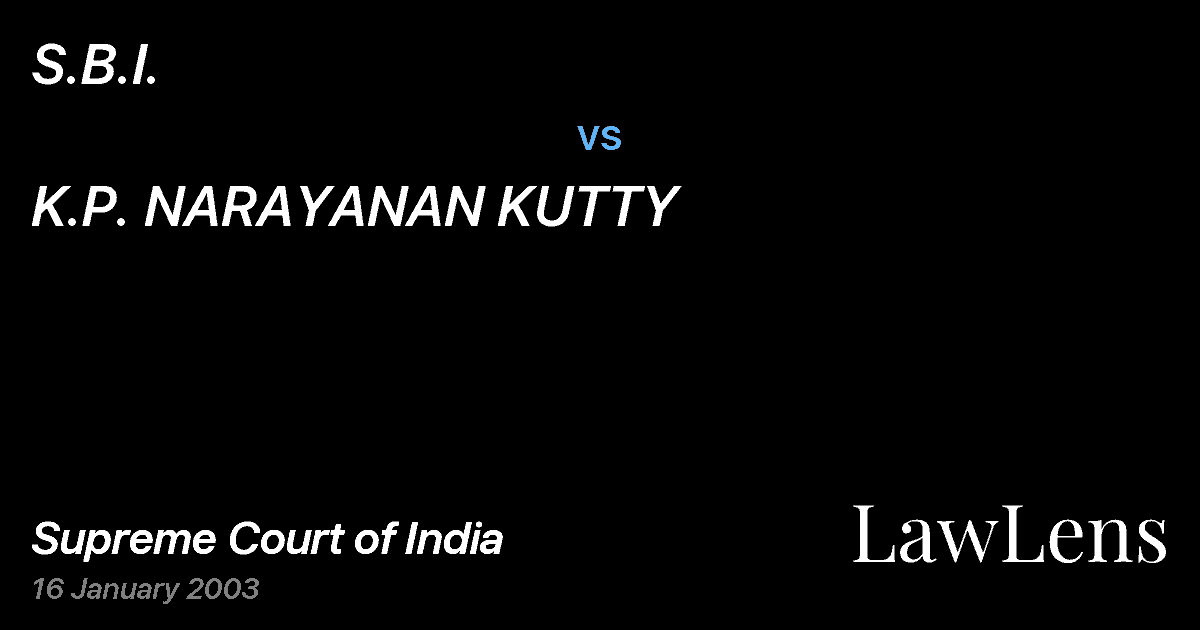 Preview image for S.B.I. vs. K.P. NARAYANAN KUTTY