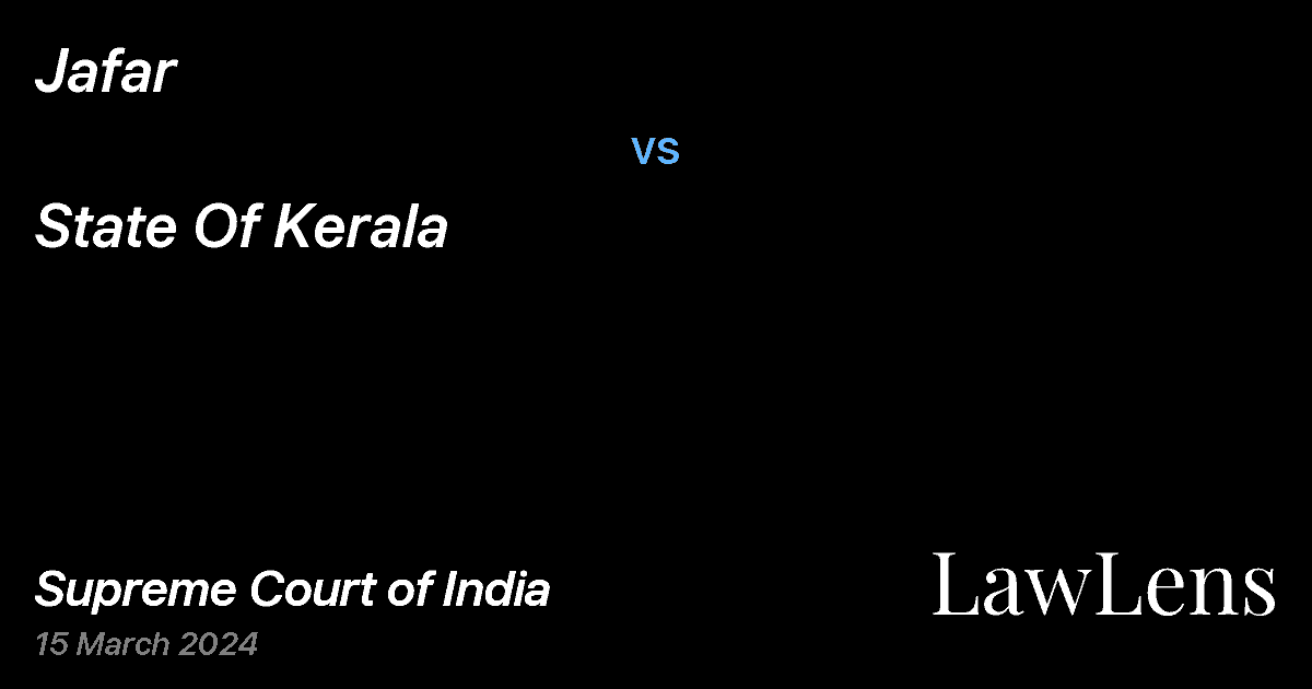 Preview image for Jafar vs. State Of Kerala