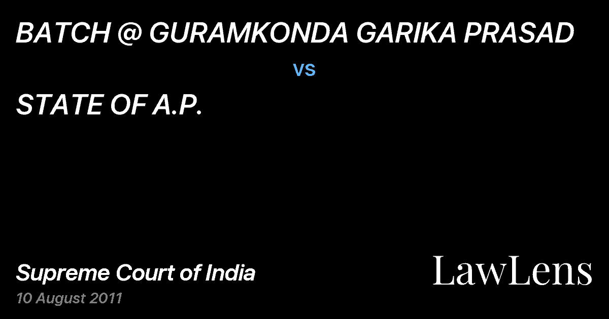 Preview image for BATCH @ GURAMKONDA GARIKA PRASAD vs. STATE OF A.P.